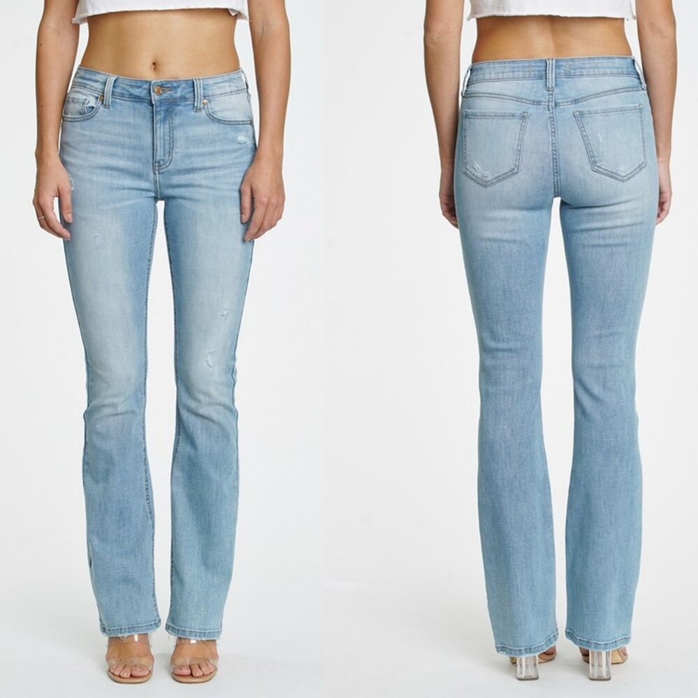 MID RISE BOOTCUT JEANS  (LIGHT WASH)